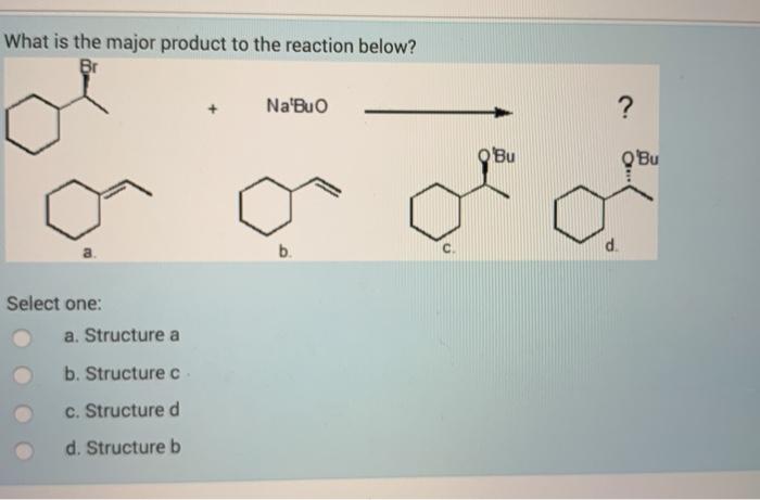 Solved What Is The Major Product To The Reaction Below? Br | Chegg.com