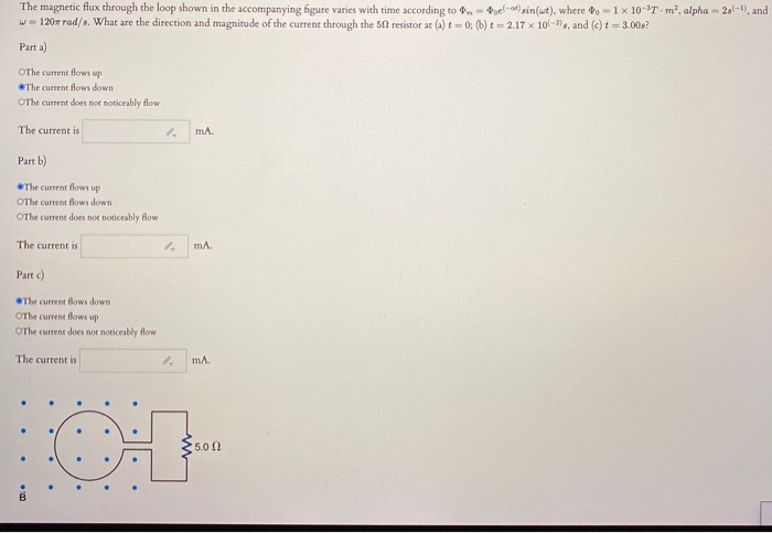 Solved The magnetic flux through the loop shown in the | Chegg.com