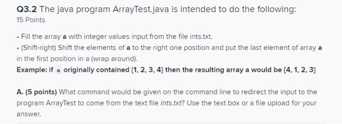Solved Q3.2 The java program ArrayTest.java is intended to | Chegg.com