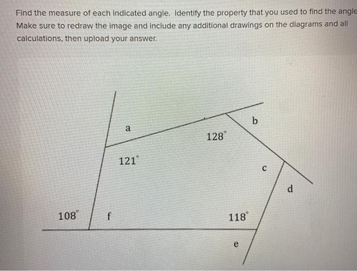 Solved Find The Measure Of Each Indicated Angle. Identify | Chegg.com