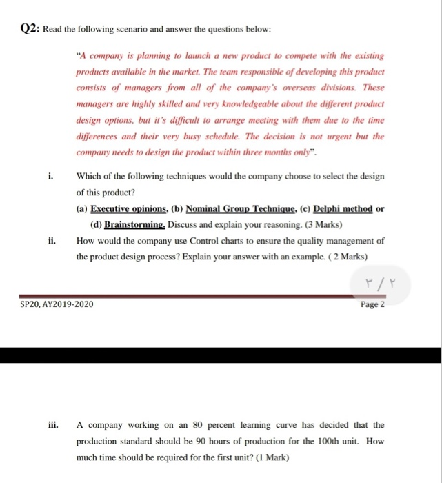 Solved Q2: Read the following scenario and answer the | Chegg.com