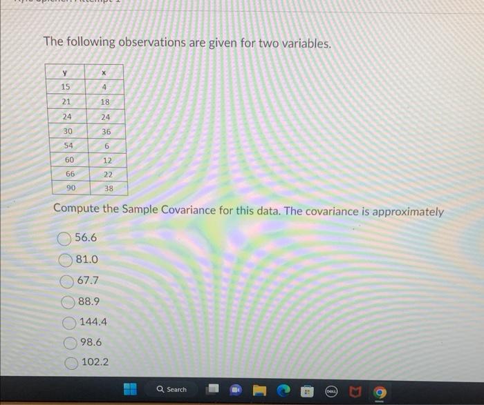 Solved The Following Observations Are Given For Two | Chegg.com