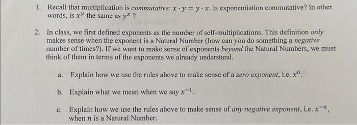 Solved 1. Recall that multiplication is commutative: | Chegg.com