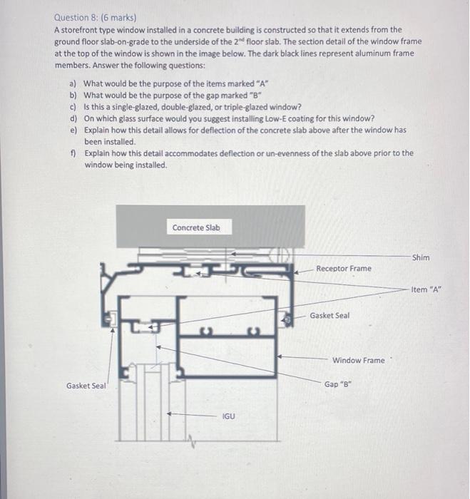Solved Question 8: (6 marks) A storefront type window | Chegg.com