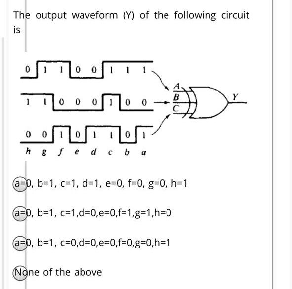 Solved The Output Waveform Y Of The Following Circuit T Chegg Com