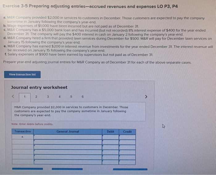 Solved Exercise 3-5 Preparing Adjusting Entries-accrued | Chegg.com