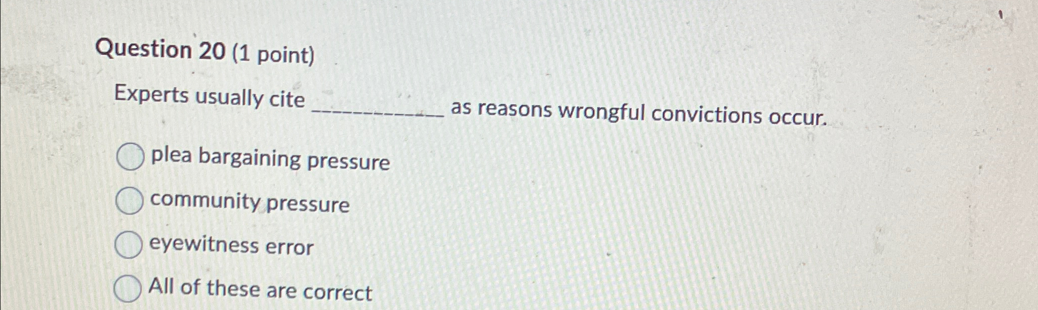 Solved Question 20 (1 ﻿point)Experts usually cite as reasons | Chegg.com