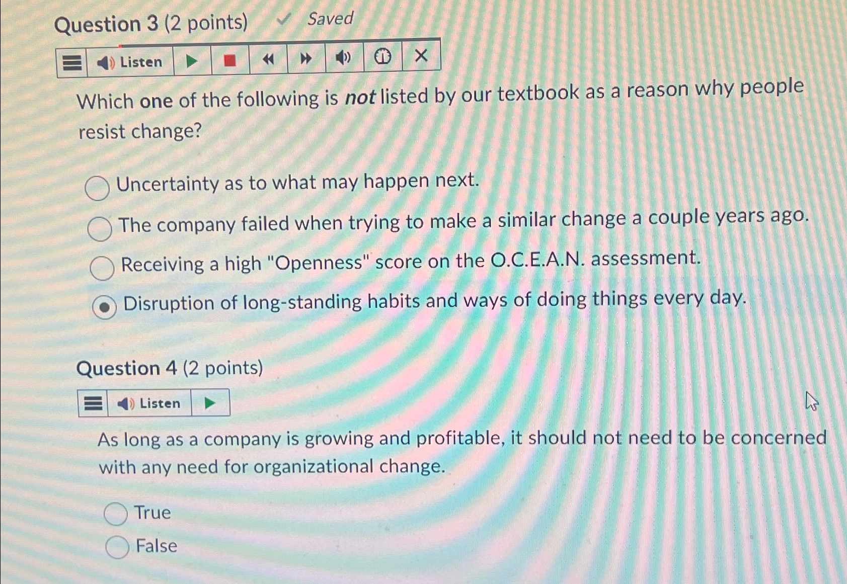 Solved Question 3 (2 ﻿points)SavedListenWhich one of the | Chegg.com
