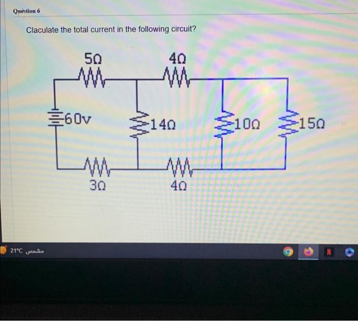 Solved Claculate the total current in the following circuit? | Chegg.com