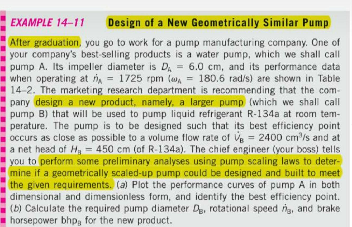 Solved EXAMPLE 14-11 Design of a New Geometrically similar | Chegg.com