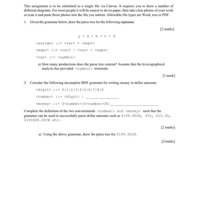Solved This assignment is to be submitted as a single file | Chegg.com