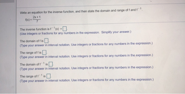 Solved Write an equation for the inverse function, and then | Chegg.com
