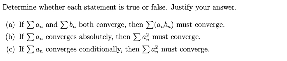 Solved Determine whether each statement is true or false. | Chegg.com