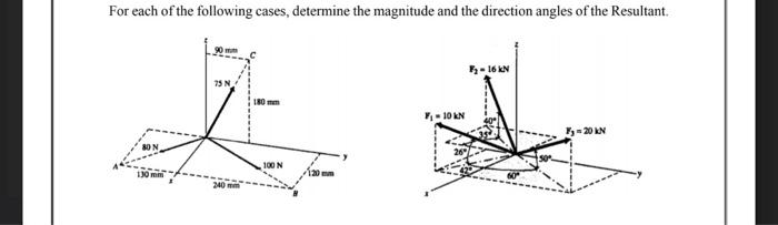 Solved For each of the following cases, determine the | Chegg.com