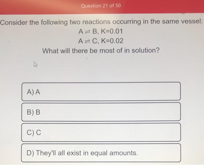 Solved Consider the following two reactions occurring in the | Chegg.com