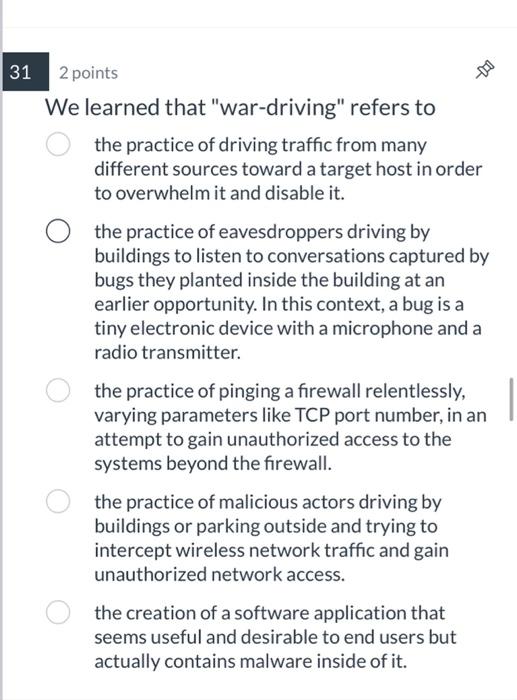 Solved 2 points our discussion of security, we learned that | Chegg.com