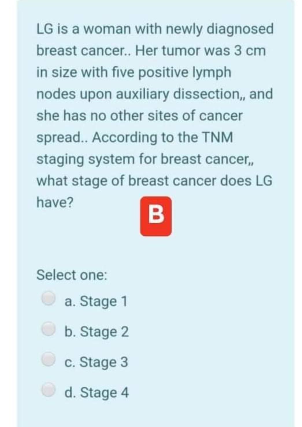 Solved LG is a woman with newly diagnosed breast cancer..
