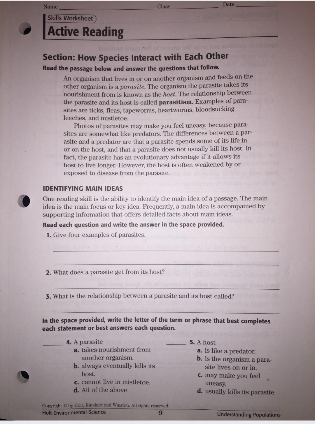 Solved Class Date Name Active Reading continued VOCABULARY  Chegg.com For Skills Worksheet Active Reading