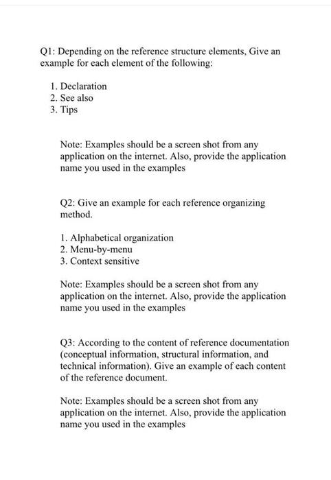 Solved Q1: Depending on the reference structure elements, | Chegg.com