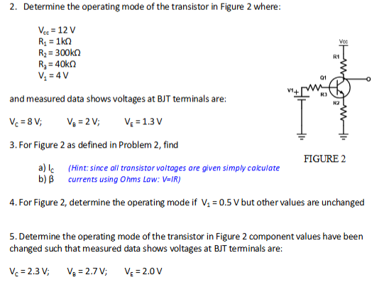 Transister Using Mode Solved Determine the operating mode of the transistor in | Chegg.com