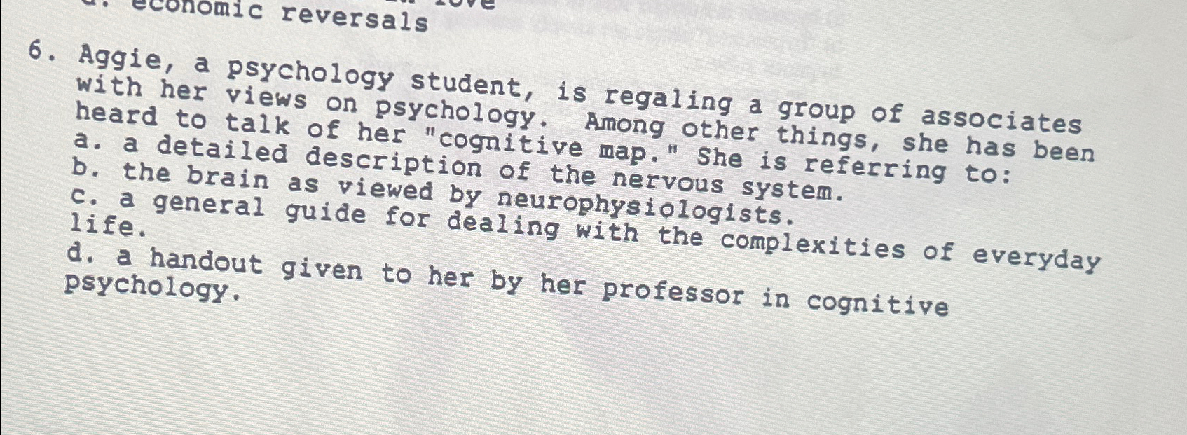 Solved Aggie, a psychology student, is regaling a group of | Chegg.com