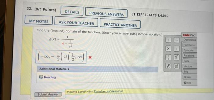 Solved 32. [0/1 Points] DETAILS PREVIOUS ANSWERS | Chegg.com