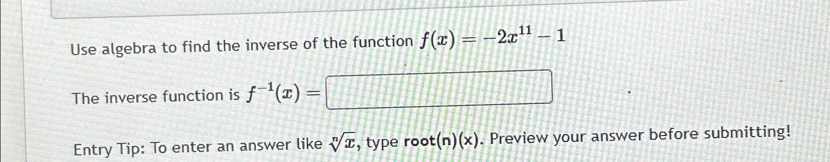 algebra 2 assignment find the inverse of each function