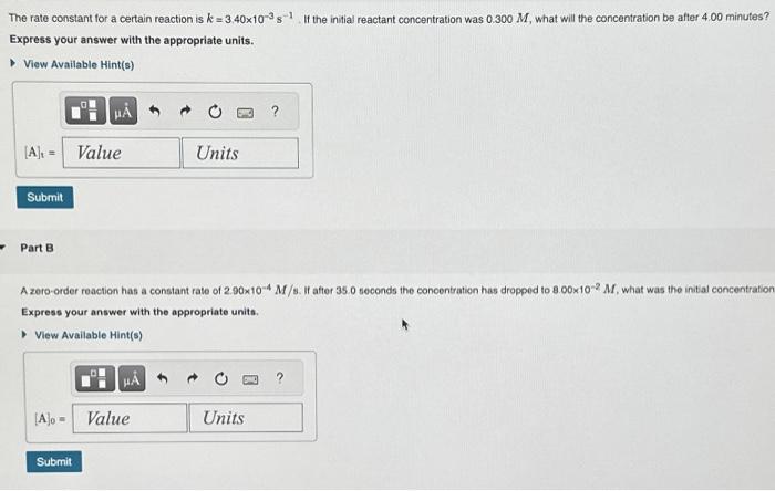 Solved The rate constant for a certain reaction is | Chegg.com