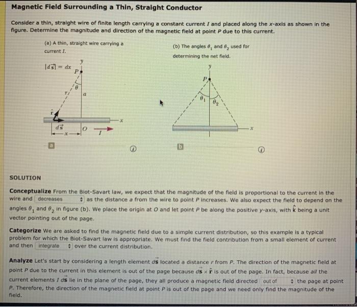 Answered: Consider a thin, straight wire carrying…