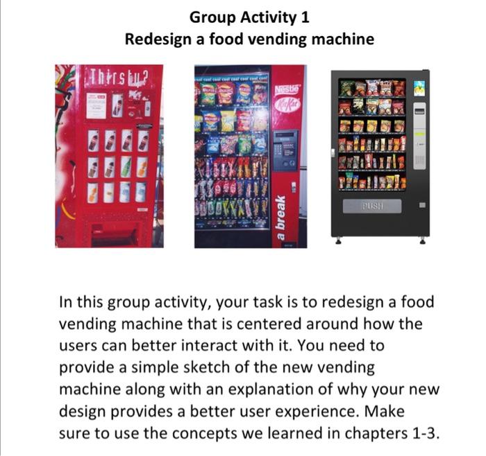 Solved Group Activity 1 Redesign a food vending machine | Chegg.com