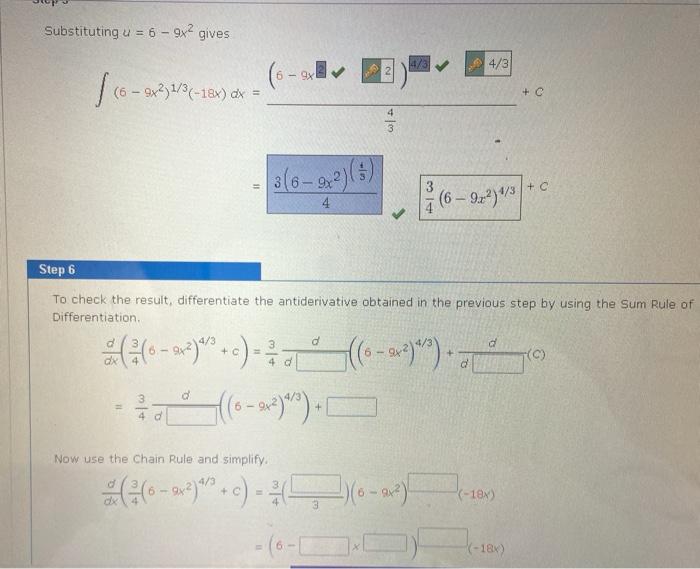 Solved Tutorial Exercise Find the indefinite integral and | Chegg.com