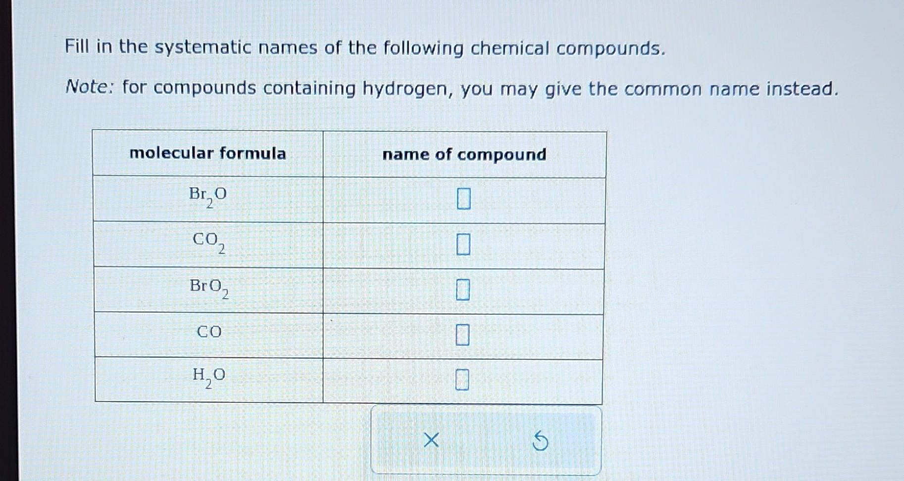 Fill in the systematic names of the following | Chegg.com