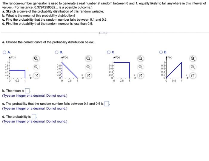 Solved The Random-number Generator Is Used To Generate A | Chegg.com