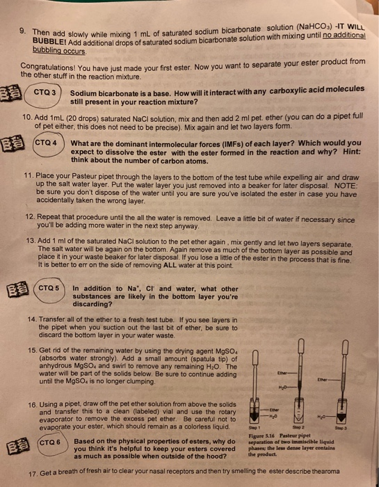 Solved 9 then add slowly while mixing 1 ml of saturated chegg