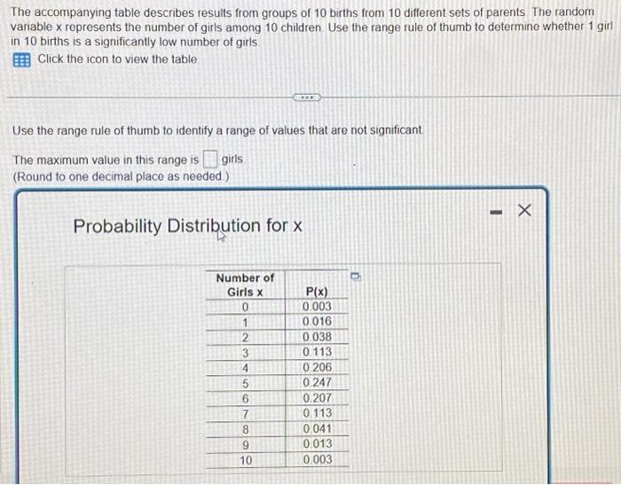 Solved The accompanying table describes results from groups | Chegg.com