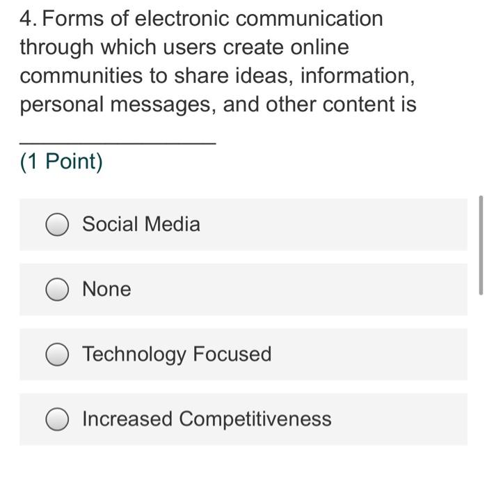 Solved 4. Forms of electronic communication through which