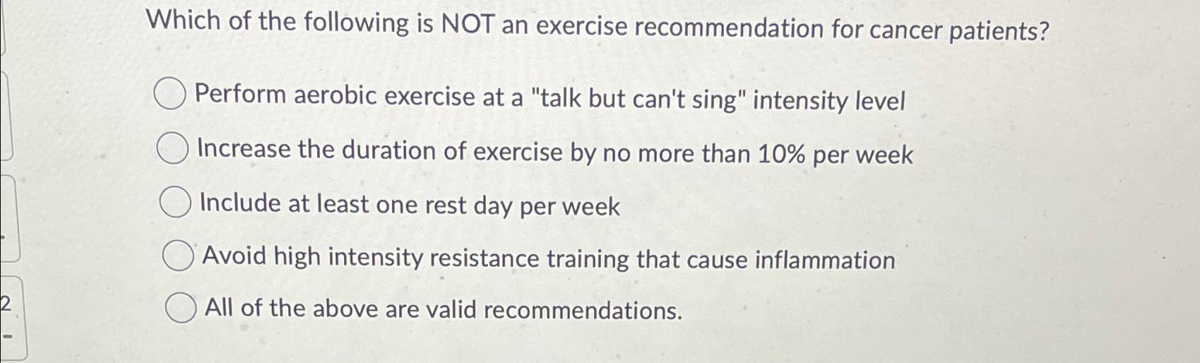 Solved Which of the following is NOT an exercise | Chegg.com