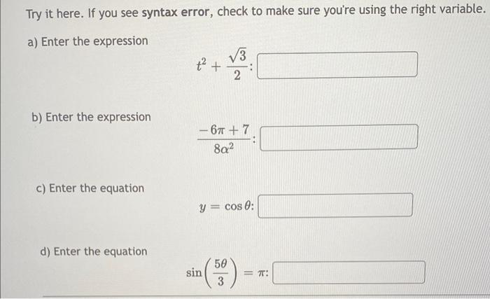 Solved Try it here. If you see syntax error, check to make | Chegg.com