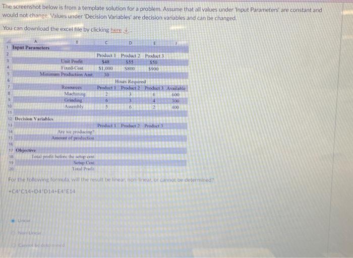 Solved The screenshot below is from a template solution for | Chegg.com