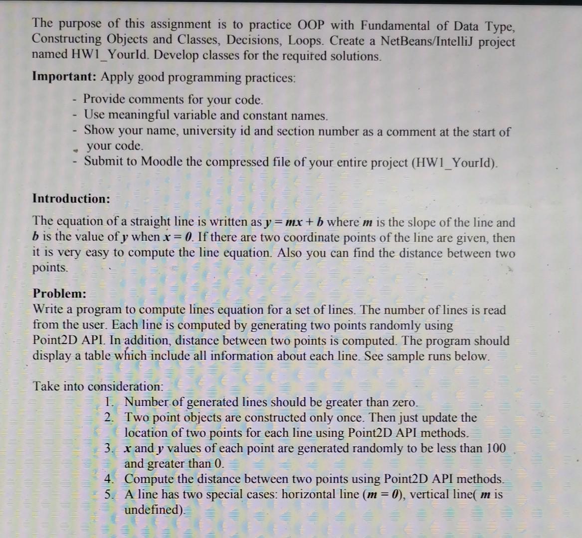 Solved The purpose of this assignment is to practice OOP | Chegg.com