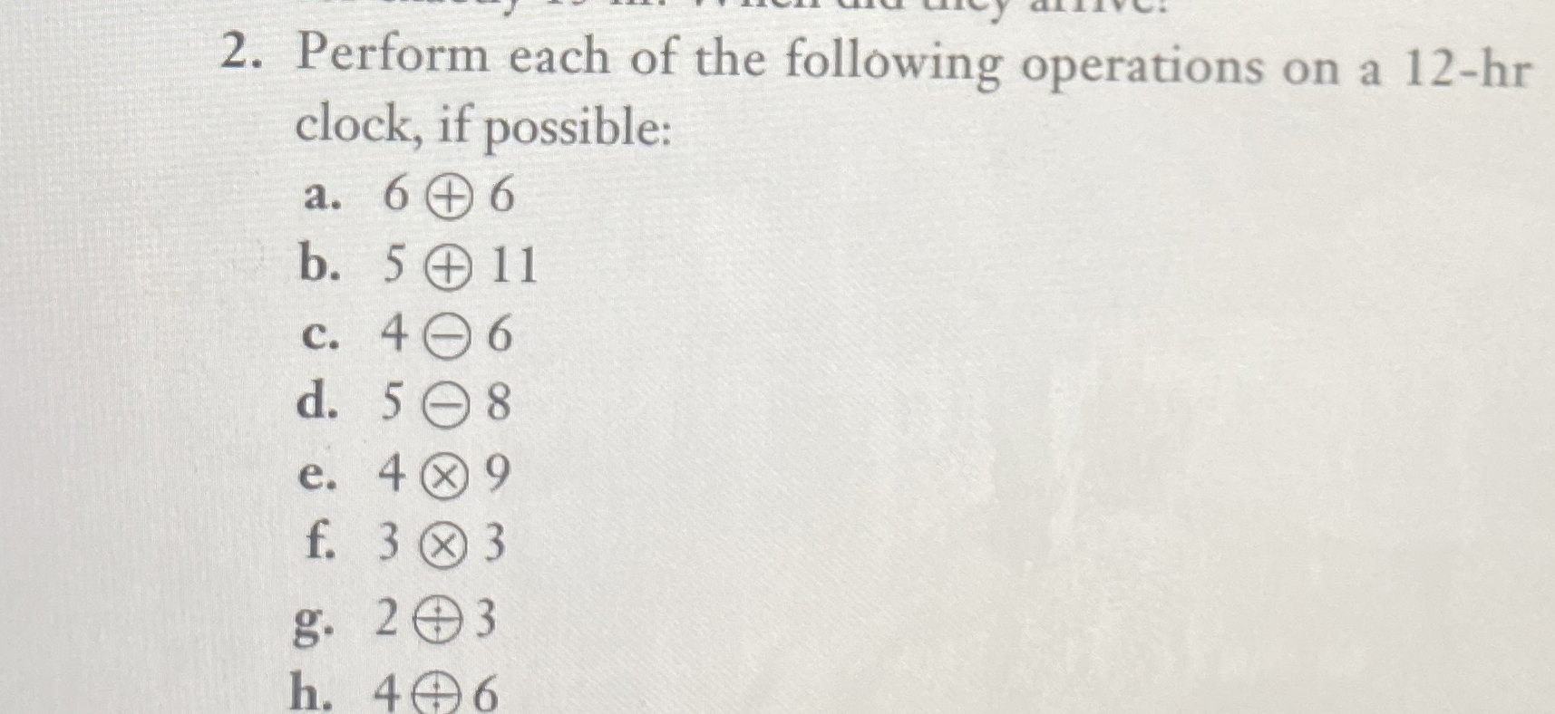 Solved Perform each of the following operations on a 12-hr | Chegg.com