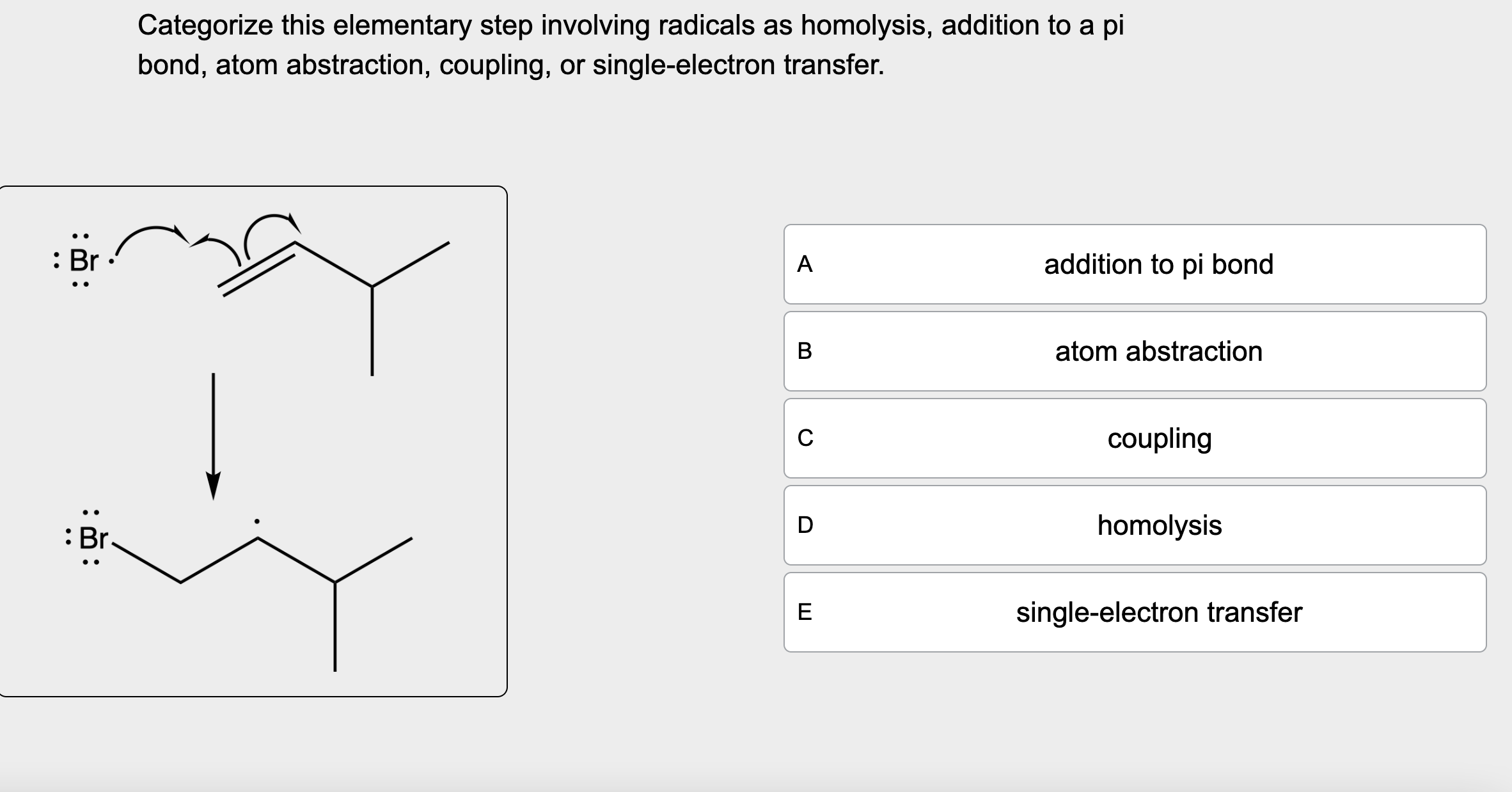 Solved Categorize this elementary step involving radicals as | Chegg.com