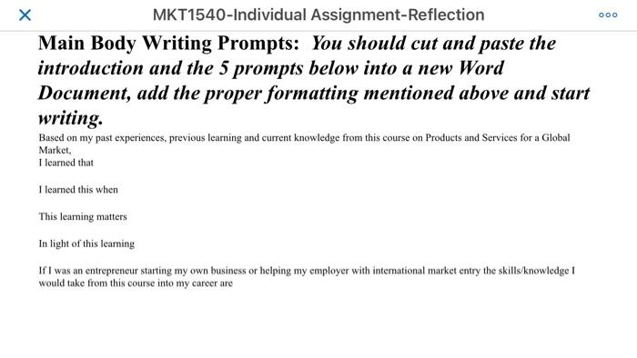 Solved INDIVIDUAL ASSIGNMENT REFLECTION - This assignment is | Chegg.com
