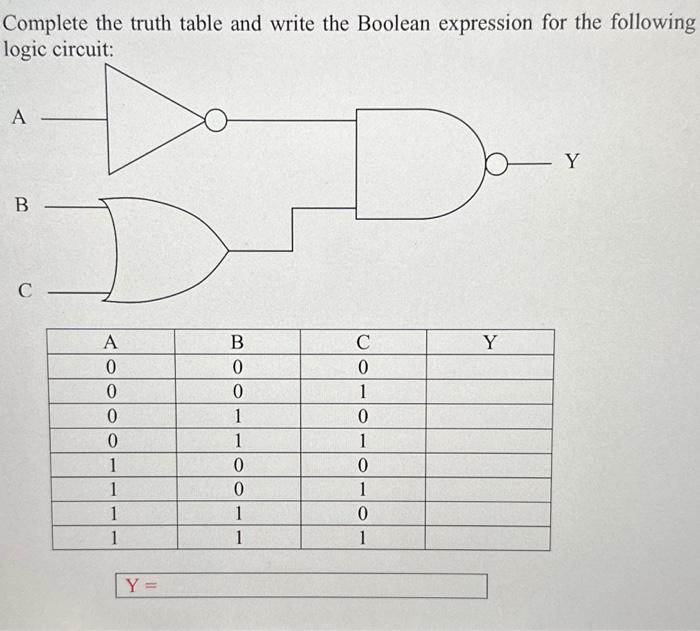 Solved Complete the truth table and write the Boolean | Chegg.com