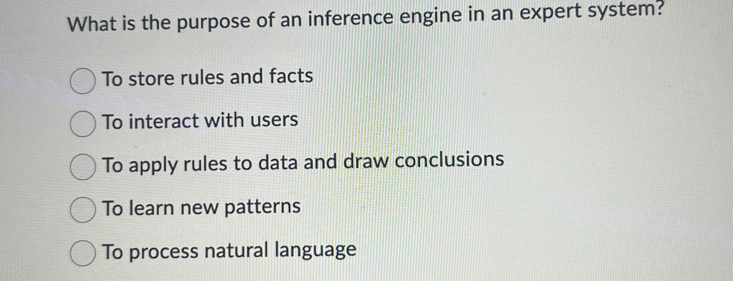 Solved What is the purpose of an inference engine in an | Chegg.com