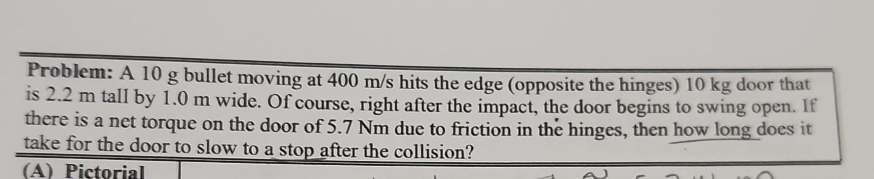 Solved Problem A G Bullet Moving At M S Hits T