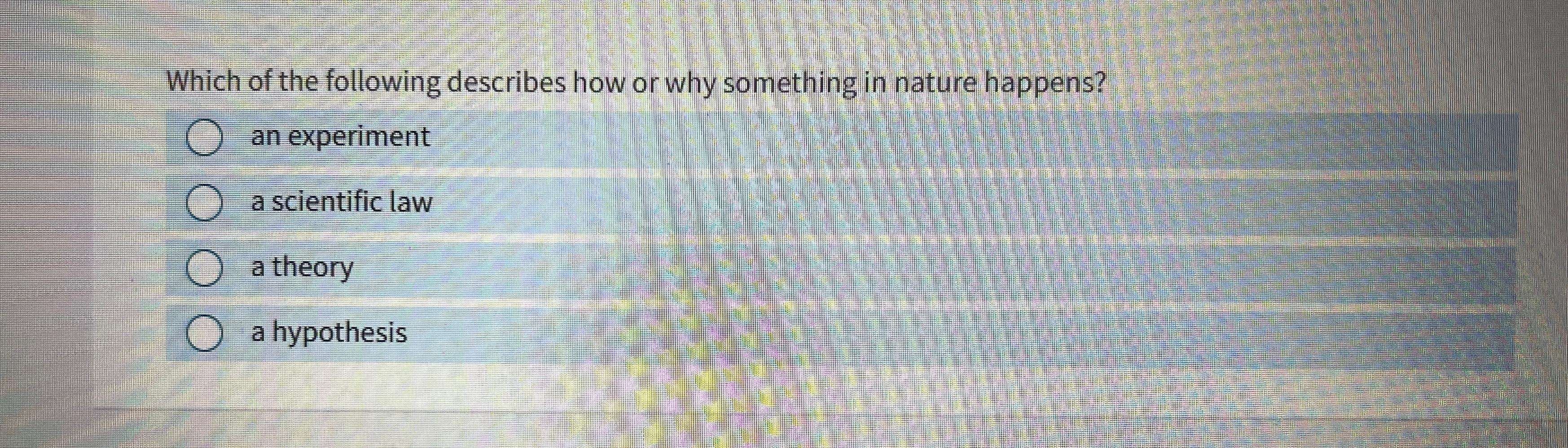 Solved Which of the following describes how or why something | Chegg.com