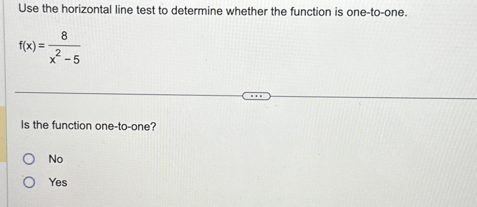 Solved Use the horizontal line test to determine whether the | Chegg.com