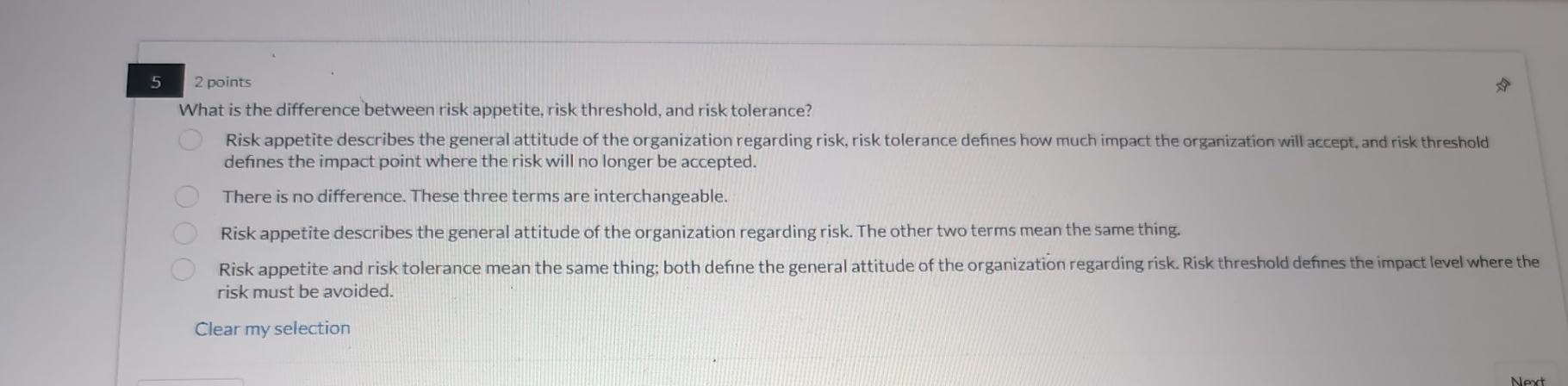 Solved 52 ﻿pointsWhat is the difference between risk | Chegg.com
