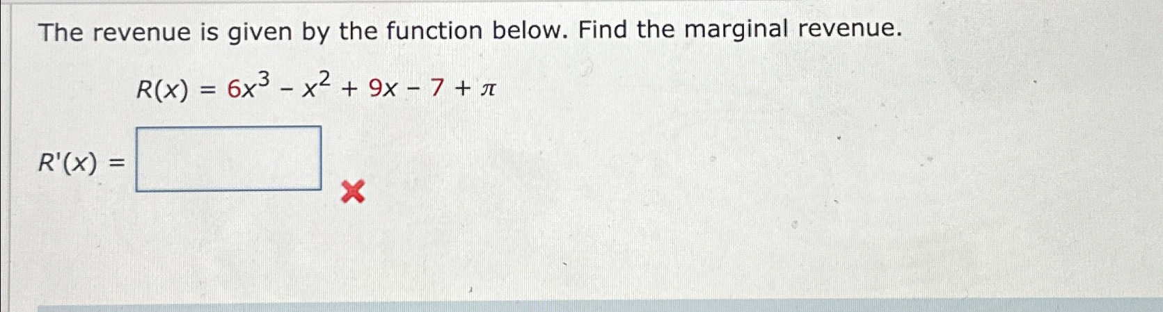 Solved The revenue is given by the function below. Find the | Chegg.com